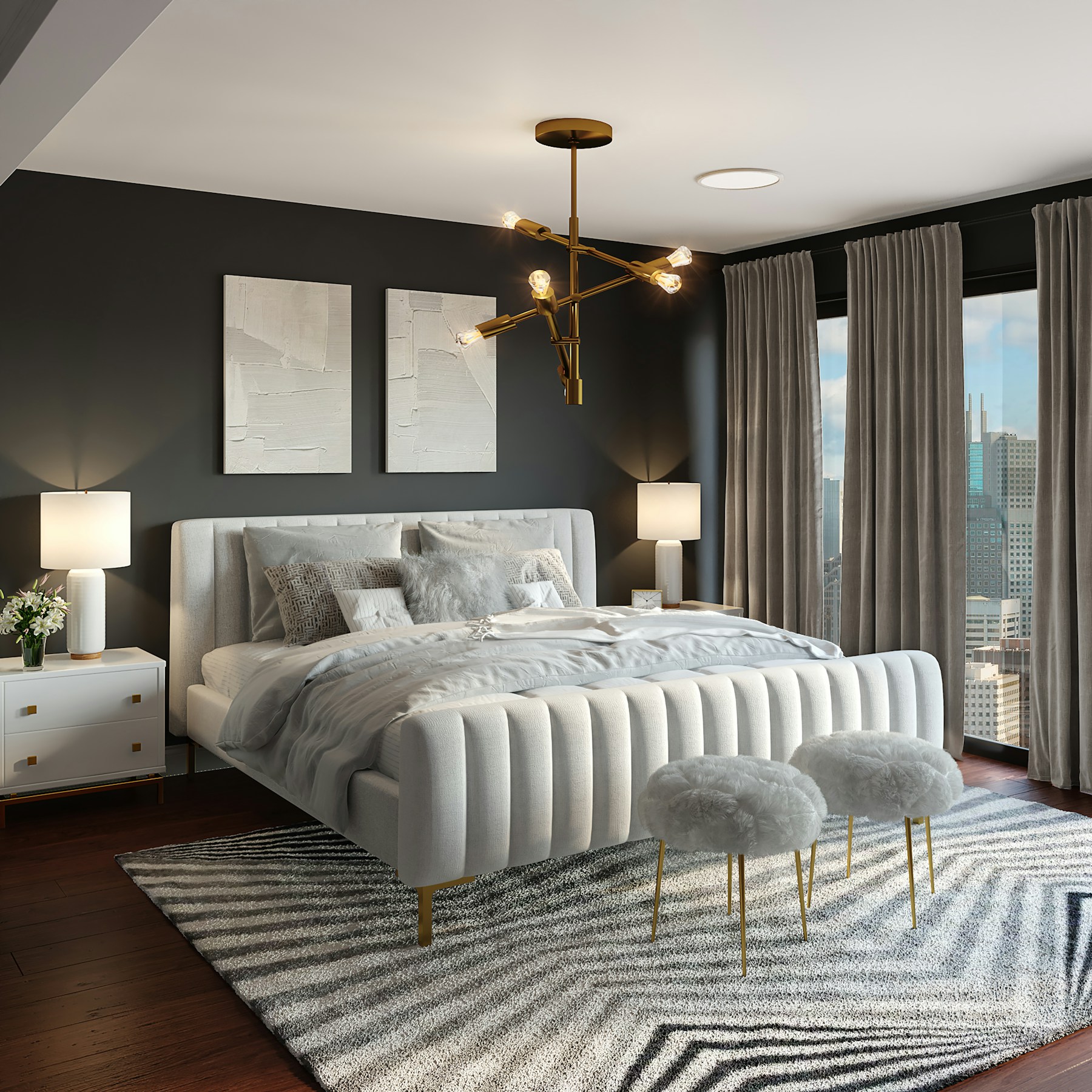 Luxury curtains in an elegant interior