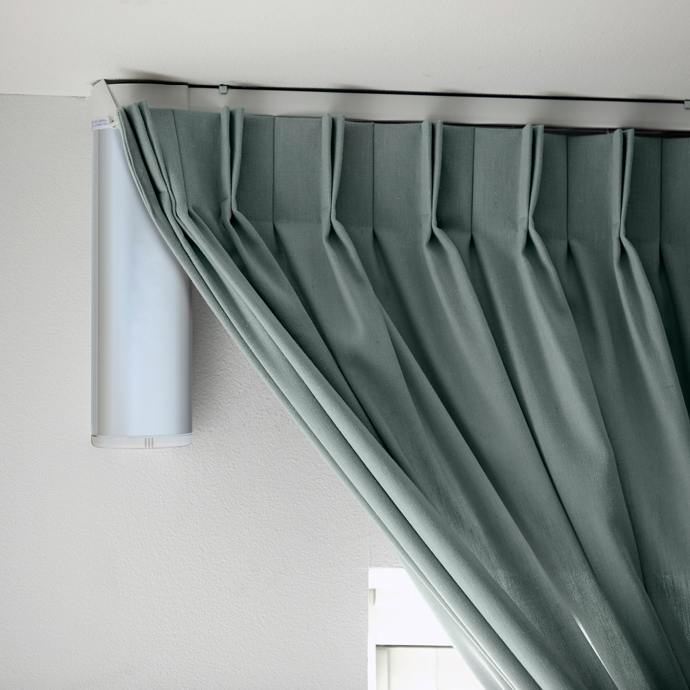Motorised electric curtain track in a luxury interior